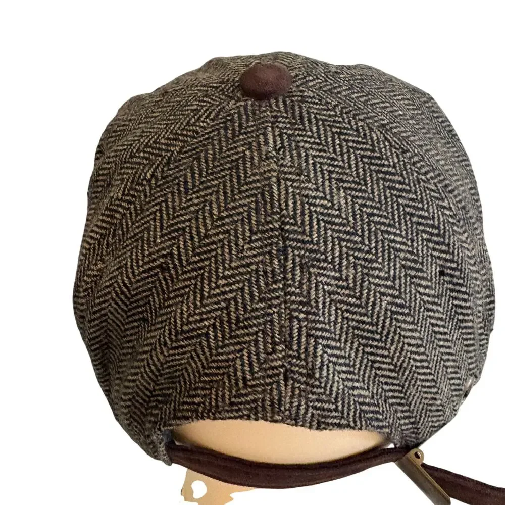 Brixton Wool Blend Herringbone Tweed Faux Suede Baseball Hat Indie Streetwear